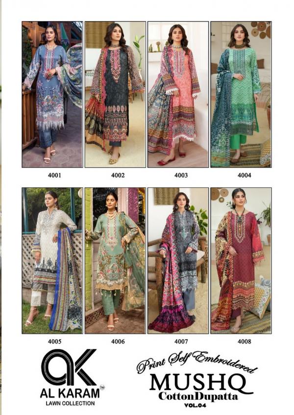 Al Karam Mushq Vol 4 Karachi Dress Material Collection
